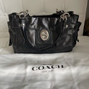 Coach Peyton Black Leather Shoulder Bag
